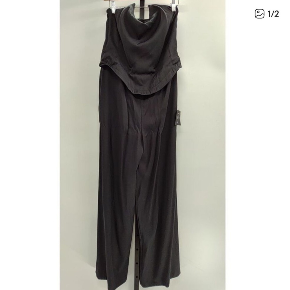 Lulu's Black Strapless Wide-Leg Jumpsuit - Picture 3 of 4